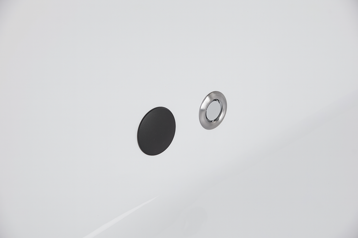 Close-up of control buttons on luxury cold plunge bath by Luxury Spa, highlighting sleek design