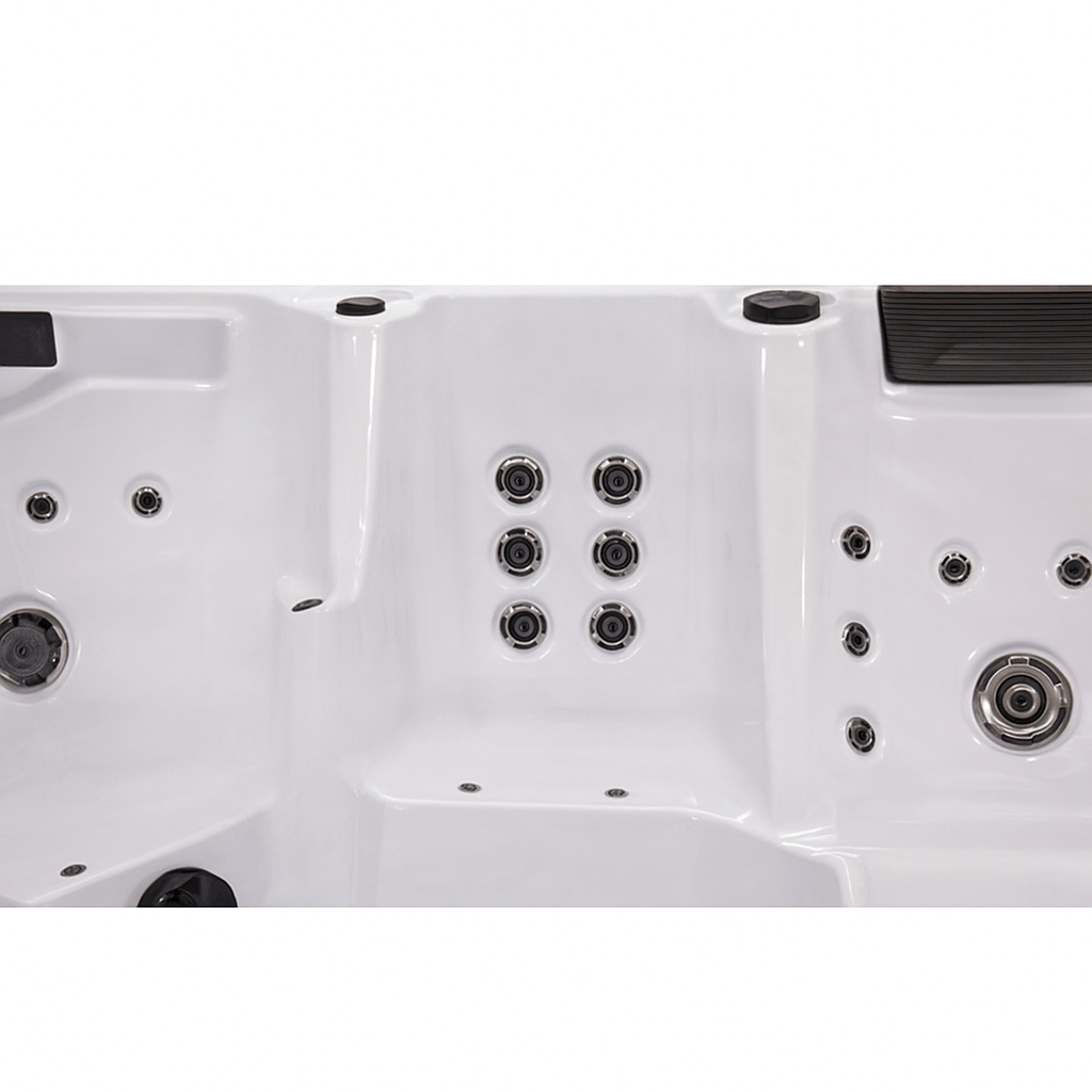 Luxury home hot tub featuring adjustable jets and spacious seating for relaxation and comfort