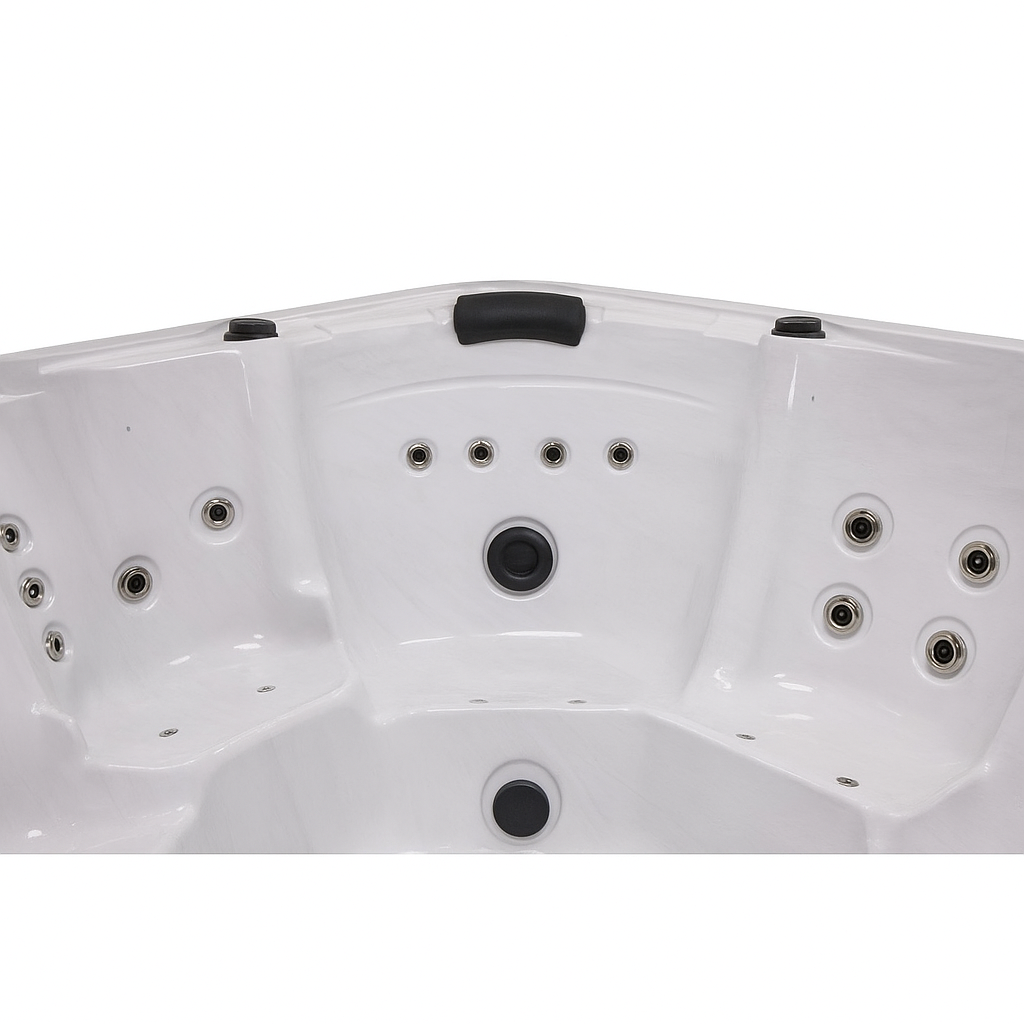Luxury home hot tub with multiple water jets and ergonomic seating from Luxury Spa