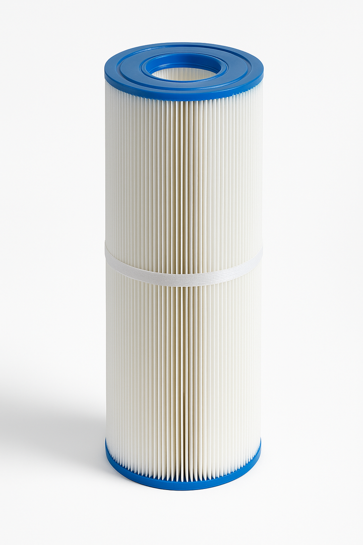 Luxury Spa replacement luxury hot tub filters with blue capped ends and pleated design