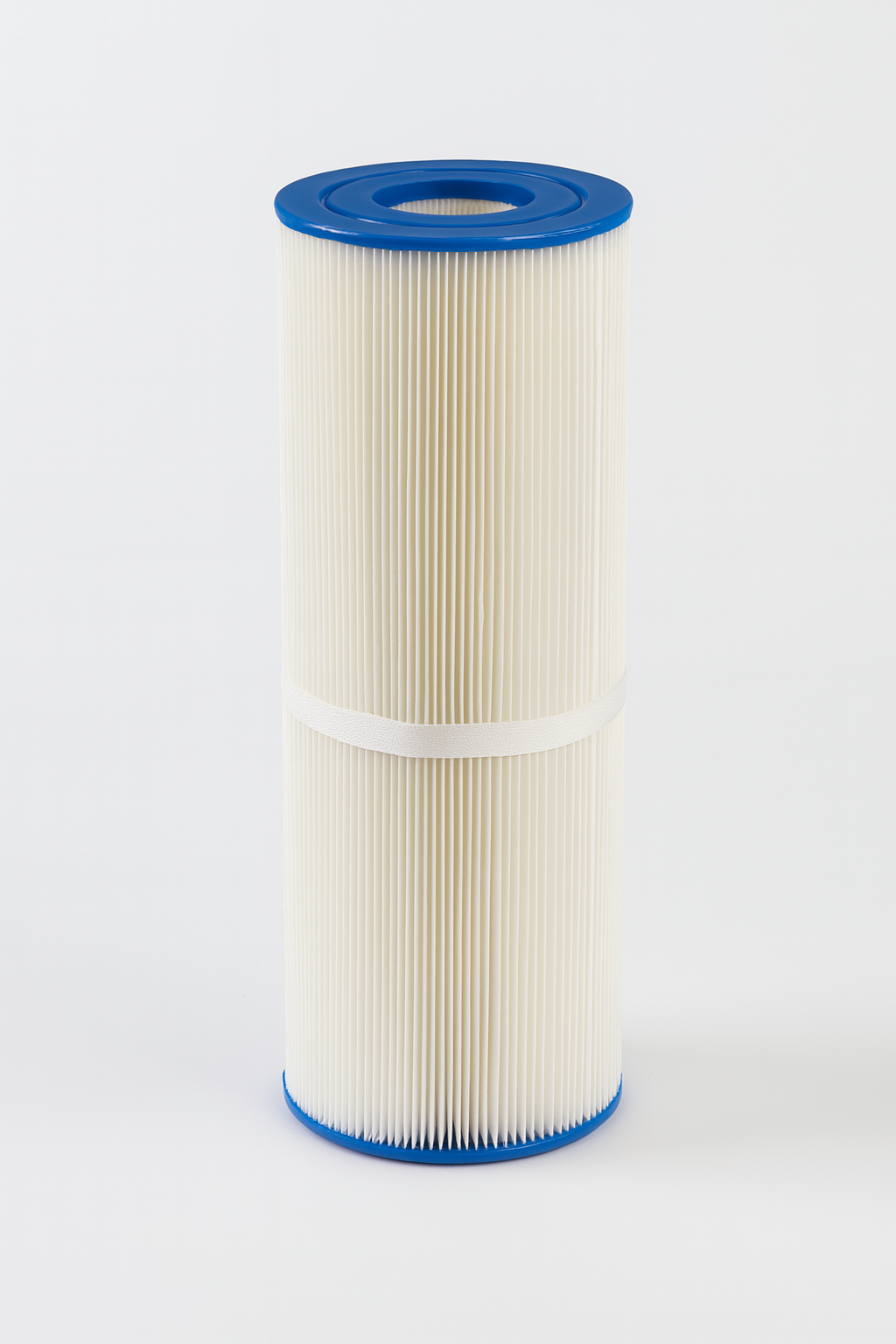 Luxury Spa luxury hot tub filters with white pleated design and blue end caps for clean water