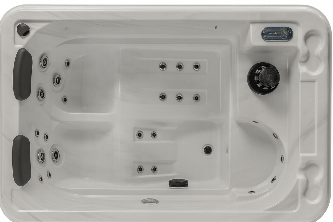 Luxury hot tub with ergonomic seating and water jets for a relaxing spa experience