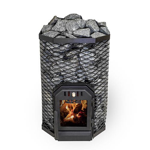 Cozy Heat luxury sauna stove with a stone holder for even heat distribution and a sleek design