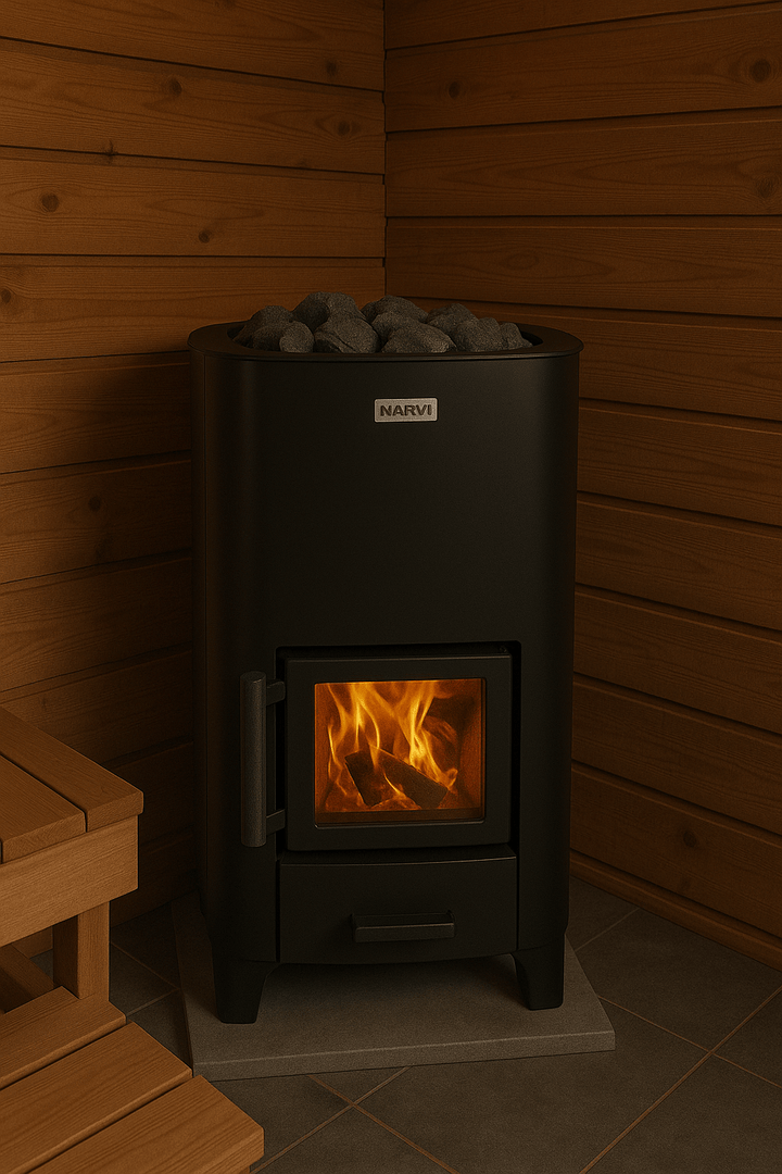 Narvi NC Black Wood - Burning Sauna Stoves - My Luxury Home Spa
