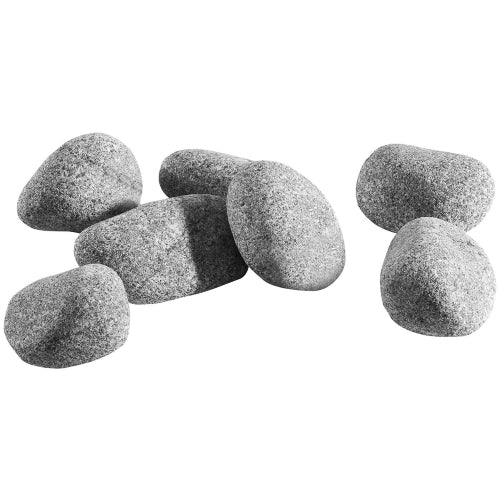 Narvi round sauna stones set of smooth gray heater stones for even steam and durable heat retention