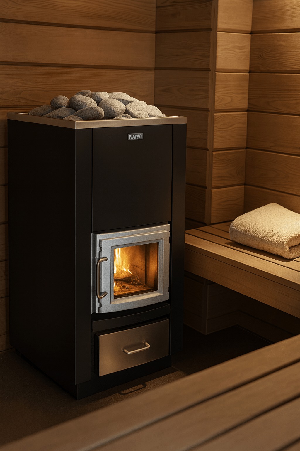 Narvi 30 - 50kW Wood - Burning Sauna Stove - My Luxury Home Spa