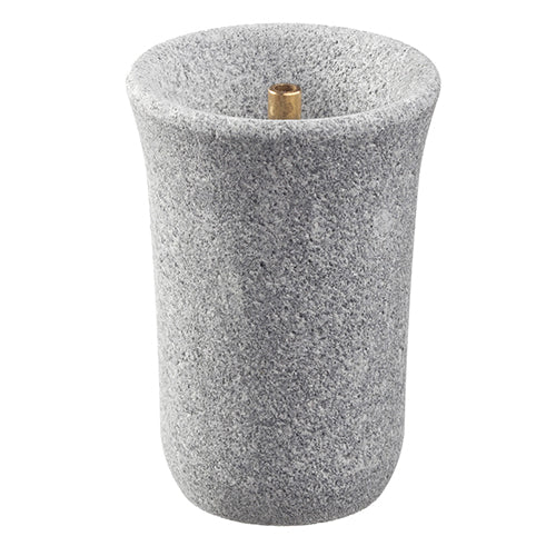 Hukka gray stone sauna fountain and diffuser accessory with brass nozzle for steam aroma