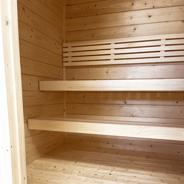 SaunaLife Traditional Indoor Wooden Design of Outdoor Home Sauna Kit with Benches for Relaxation