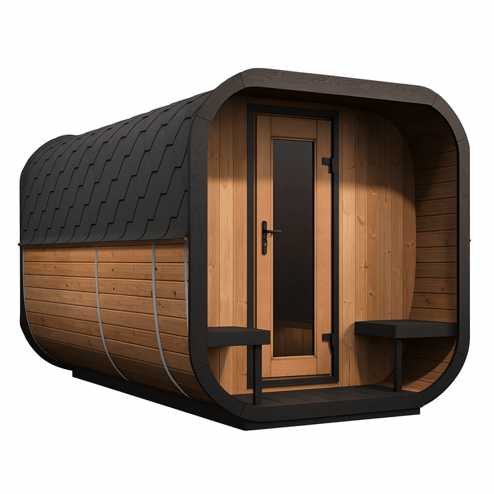 My Luxury Home Spa outdoor home sauna suite with a sleek design and natural wood finish