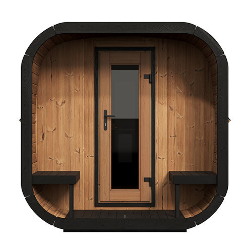 My Luxury Home Spa traditional outdoor home sauna suite with wooden benches and glass door