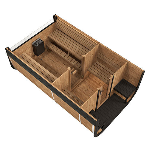My Luxury Home Spa traditional outdoor home sauna suite with wooden interior benches and heater
