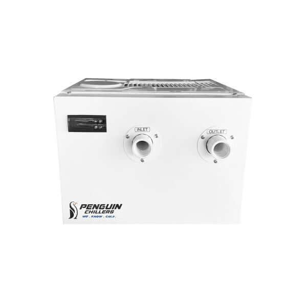Penguin Chillers Home Spa Water Chiller with inlet and outlet connections for optimal cooling