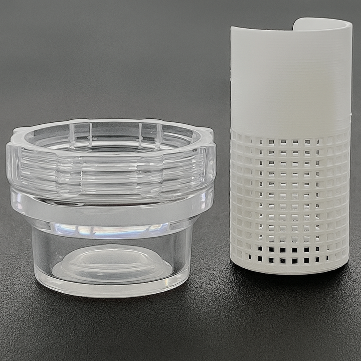 Penguin Chillers cold therapy chiller tub clear and white filtration components on black surface