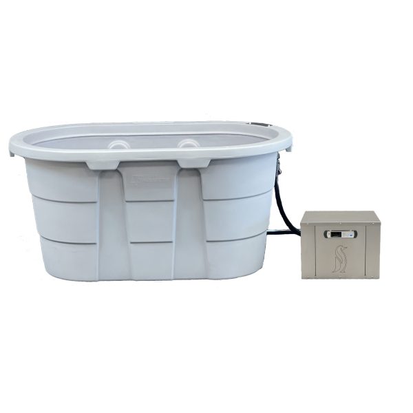 Penguin Chillers cold therapy chiller tub with connected cooling unit for effective cold plunge therapy