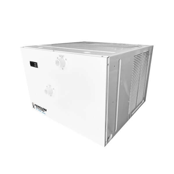 Penguin Chillers white home spa water chiller with control knobs and ventilation panels