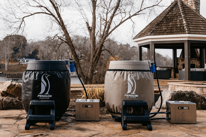 Penguin Chillers insulated barrel wrap for outdoor cooling, featuring durable materials and a stylish design