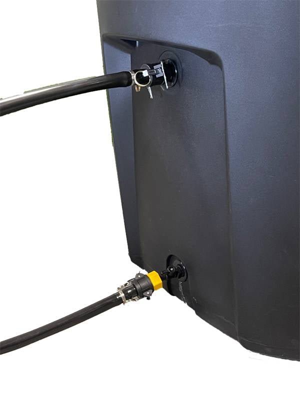 Close-up of Penguin Chillers luxury barrel chiller connections and hoses for efficient cooling