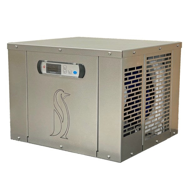 Penguin Chillers Luxury Barrel Chiller with sleek stainless steel design and digital control panel