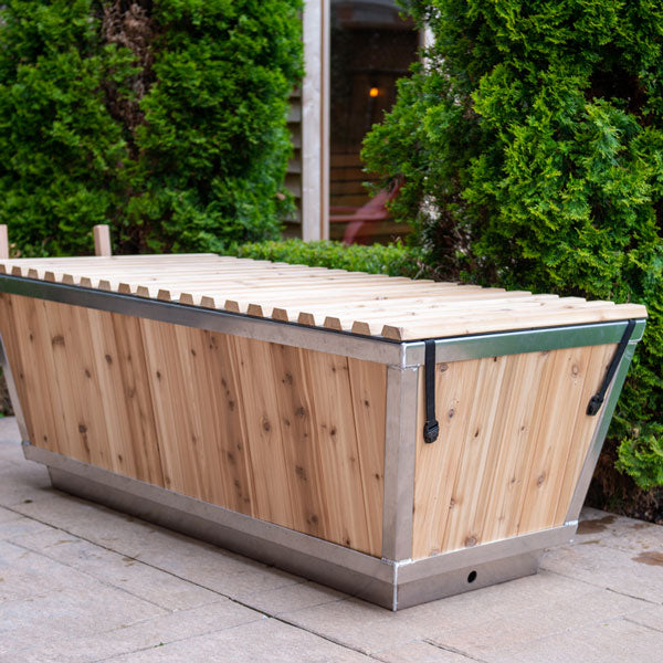 Leisurecraft Polar Plunge Tub for sale, stylish wooden design ideal for cold plunge therapy