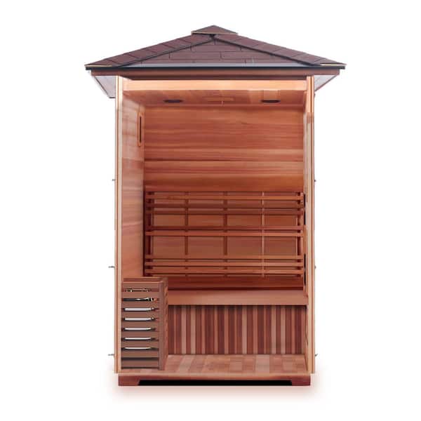 SunRay traditional 2-person outdoor sauna with wooden interior and glass door for backyard relaxation