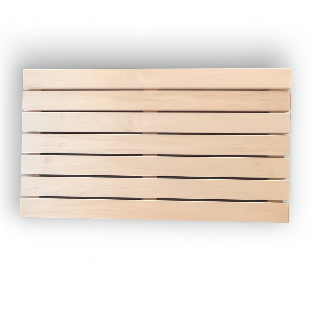 SaunaLife premium aspen sauna floor kit with smooth wooden slats for comfortable sauna flooring