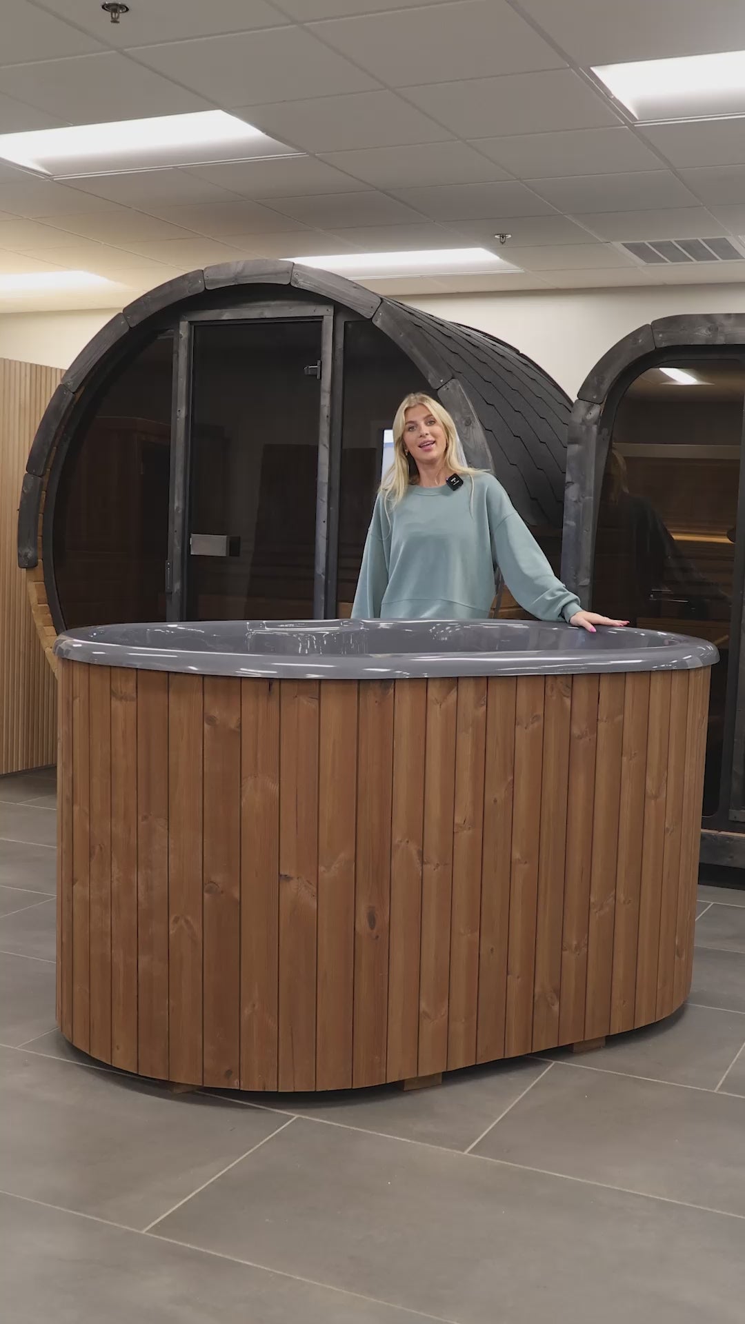 SaunaLife Model S2N 2-Person Cold-Hot Immersion Tub, Natural