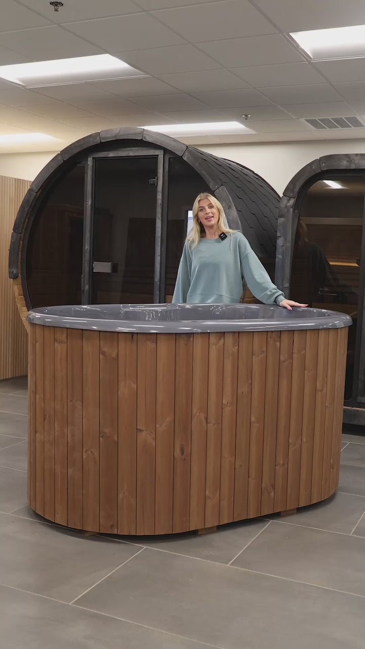 SaunaLife Model S2N 2-Person Cold-Hot Immersion Tub, Natural