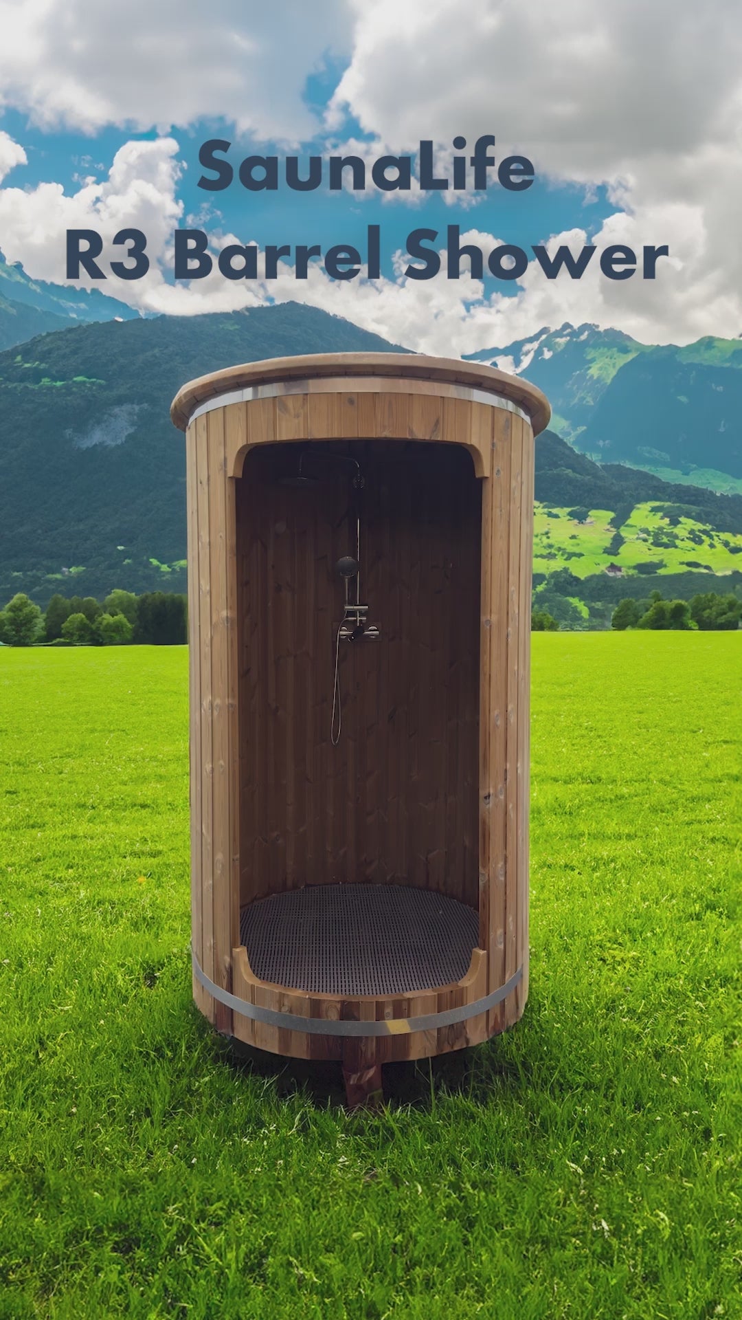 SaunaLife Barrel Shower Model R3 Rain-Series Outdoor Barrel Shower Kit