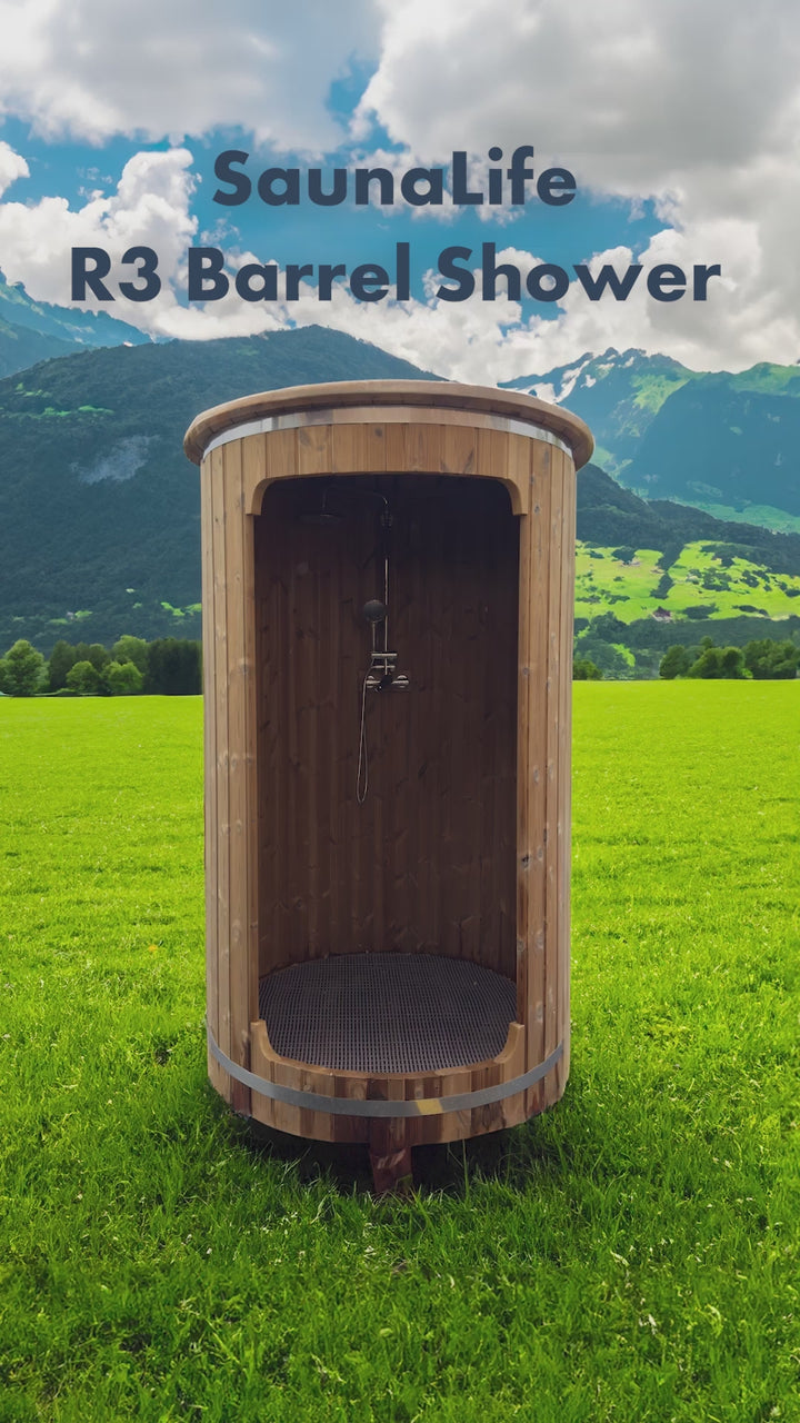 SaunaLife Barrel Shower Model R3 Rain-Series Outdoor Barrel Shower Kit