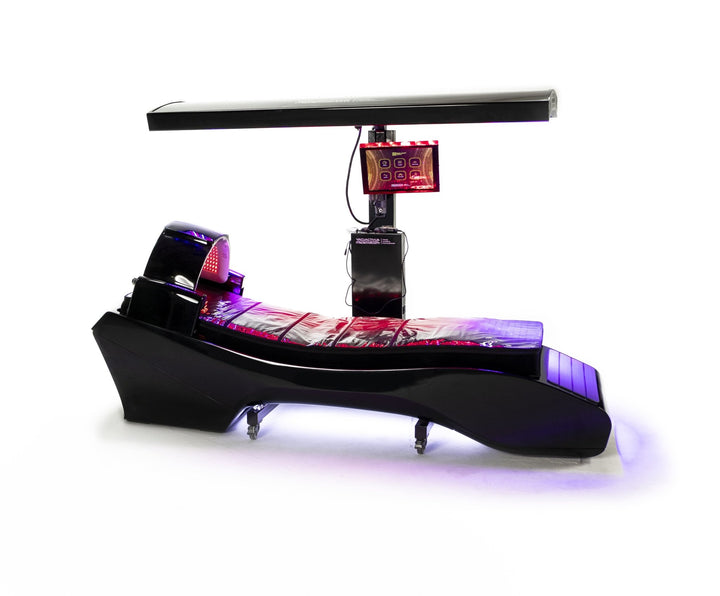 Vacuactivus red light therapy bed for home with adjustable settings and sleek design