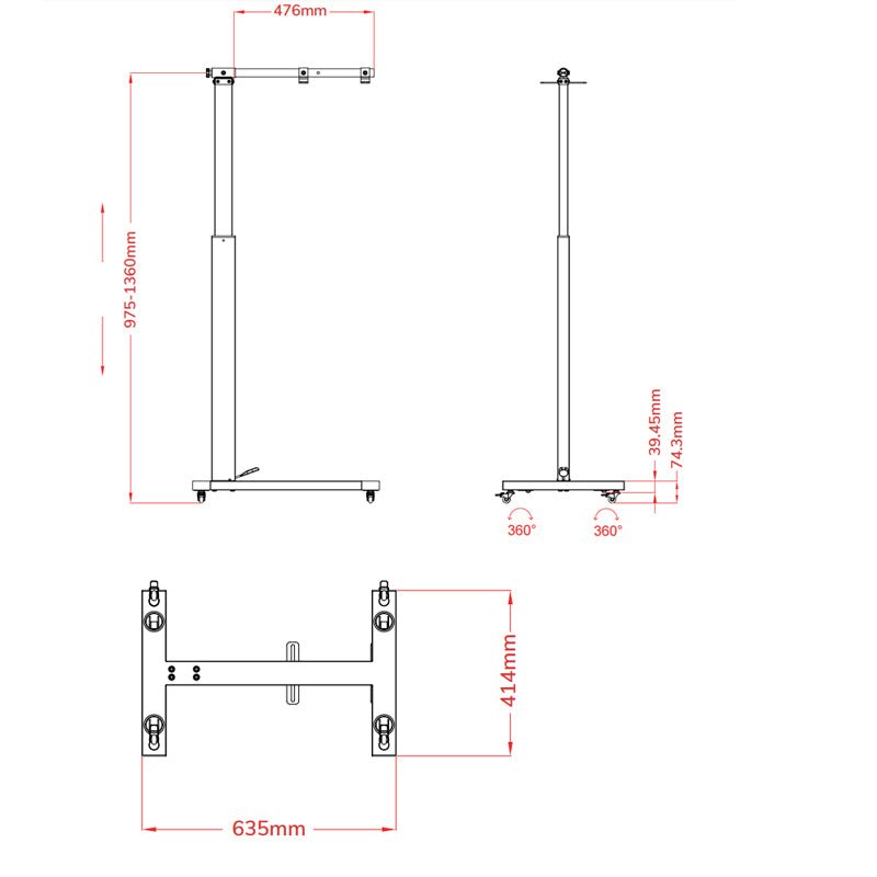 RedDotLED PSPRO Pneumatic Stand - My Luxury Home Spa