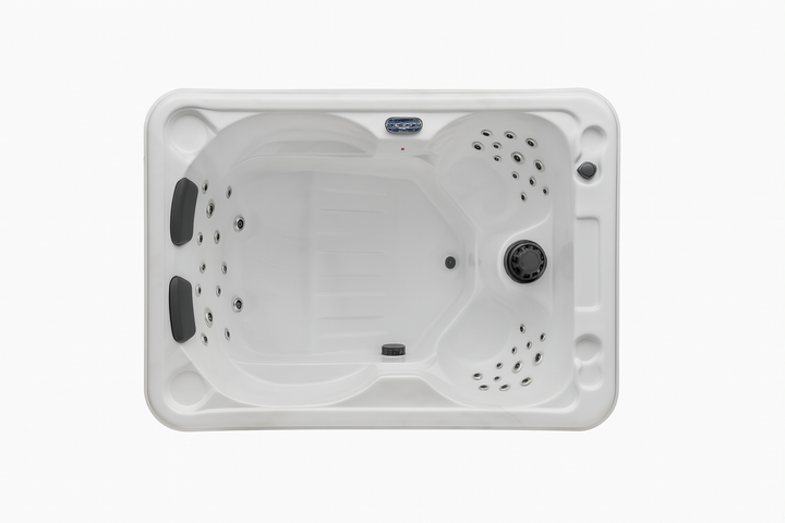 Luxury Spa Regal Studio Series hot tub top view with ergonomic seating and multiple jets