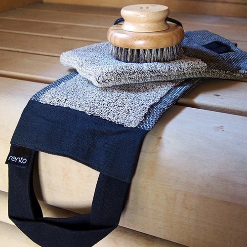 Rento luxury back washer for shower featuring soft scrubbing bristles and ergonomic handle