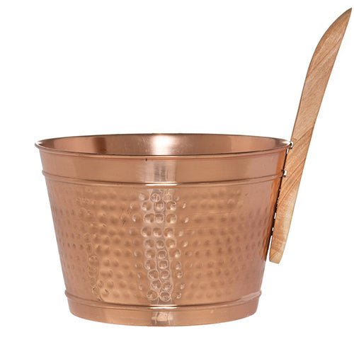 Rento Copper Sauna Bucket — Straight Wooden Handle (4&nbsp;L) - My Luxury Home Spa
