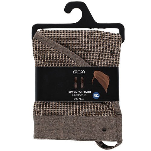 Rento Kenno hair towel with a stylish checkered design for quick drying and comfortable use