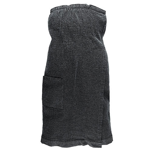 Rento luxury sauna sarong in dark gray with a pocket for convenience and comfort