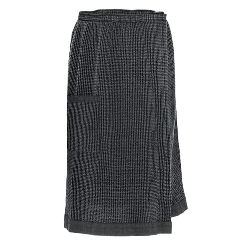 Rento Kenno waist towel in black woven fabric with convenient side pocket for added usability