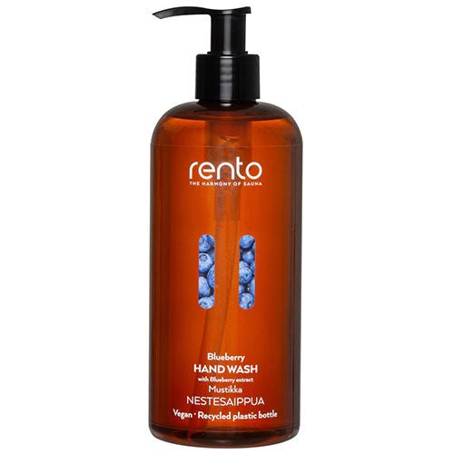 Rento Blueberry Hand Wash in a recycled bottle, a luxury hand wash for home spa experience