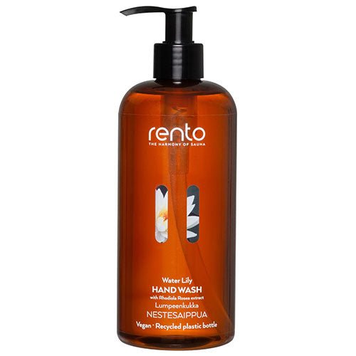 Rento Water Lily Hand Wash in a recycled plastic bottle, perfect luxury hand wash for home spa