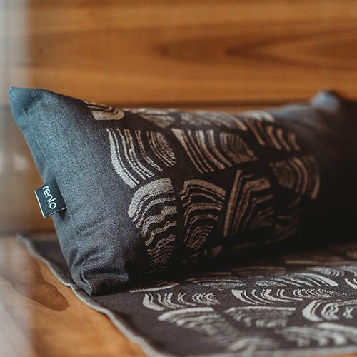 Rento luxury sauna pillow in dark fabric with stylish pattern for ultimate relaxation in saunas