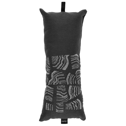 Rento luxury sauna pillow in dark gray with stylish wave pattern for ultimate comfort and relaxation