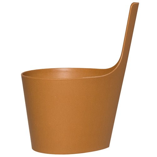 Rento Pisara sauna bucket in brown plastic with a modern design for easy use