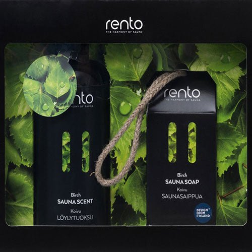 Rento sauna scent soap gift set featuring birch scent soap and scent for a refreshing spa experience