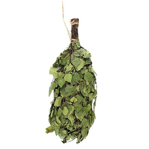Rento sauna whisk made of natural birch leaves for authentic sauna experiences