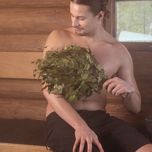 Rento sauna whisk made of natural leaves, ideal for enhancing sauna experiences and relaxation