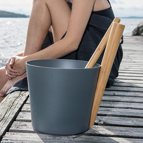 Rento Thermo Bamboo Straight Handle Sauna Bucket - My Luxury Home Spa