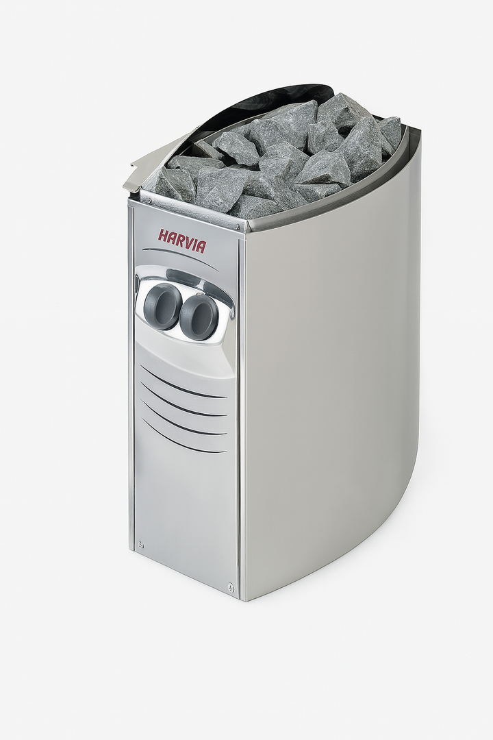 Harvia sauna heater with sauna stones for 3-person traditional sauna use