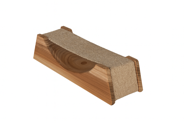 SaunaLife wooden sauna headrest for home spa with ergonomic design and woven support strap