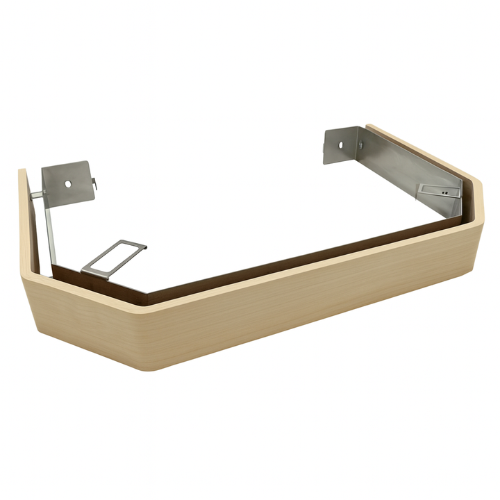 Saunum sauna heater safety rail in light wood, designed for added safety and stability in saunas