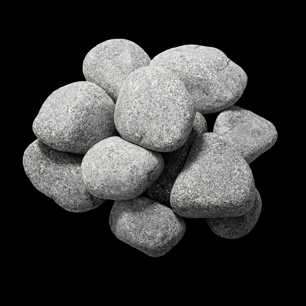 Saunum sauna heater stones piled together for efficient heat retention and steam generation